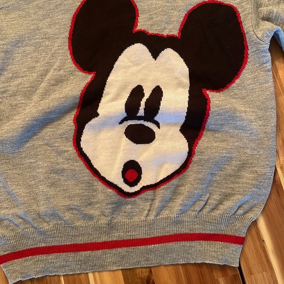 Disney Mickey Mouse Sweater Gray Large - Picture 2 of 8